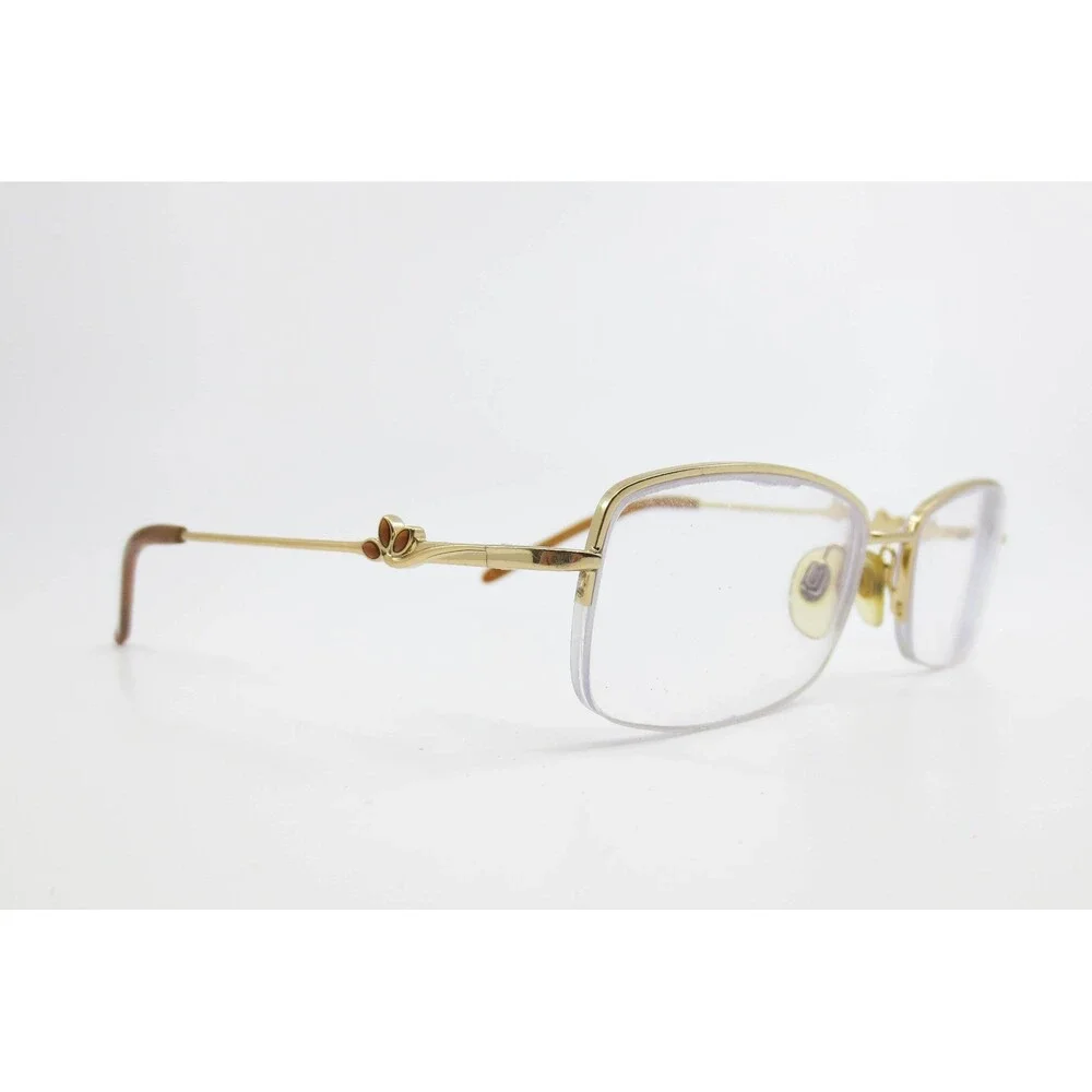 Sferoflex 2088 108 Gold Semi Rimless Rectangular Eyeglasses Frames 51-17-135